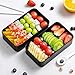 Japanese Insulated Containers Bento Box - All-In-One With Microwave Safe Leakproof Bento Lunch Box Stackable 2 Tier Lunch Box Containers with Utensils, Divider and Sealing Strap