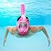 [Upgraded] Snorkel Mask Set for Adults, Full Face Easybreath Anti-Leak Diving Gear with 180° Panoramic Sea View with Anti-Fog Ventilation and Action Camera Mount by Smarssen (Pink, Large)