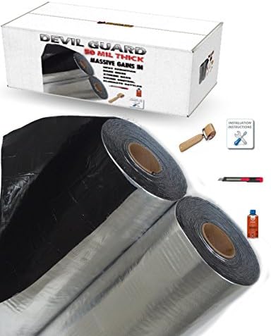 Devil Guard DGFK50 50 Mil Thick Floor Kit Sound Deadener Stop Noise, Heat and Rattles, 18'' W x 80'' H, 4 Sheet