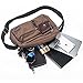 Ranboo Men Crossbody Shuolder Bag Canvas Messenger Bag Pack Travel Work Brown
