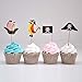 iMagitek 40 Pcs Pirate Cupcake Toppers Decorations for Boy's Birthday Party, Baby Shower, Baby First Birthday Party, Halloween Decorations