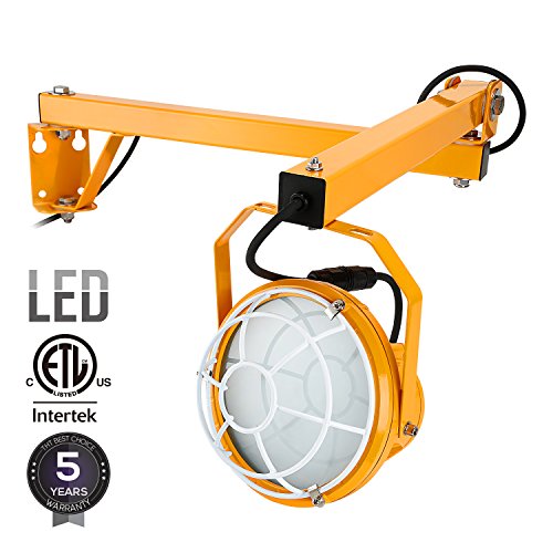 LEONLITE 50W LED Dock Loading Light with Swing Arm, Ultra Brigth 5000lm, 400W Equiv, IP65 Waterproof for Warehouses, Trailers, Docks, 5 Years Warranty
