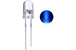 Waycreat 100PCS 5mm Blue LED Diode Lights Clear Emitting LEDs for High Intensity Super Bright Lighting Bulb Lamps Electronics Components Lamp Diodes