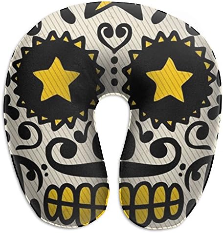 U Shape Travel Neck Pillow Soft U-Shape Memory Foam Travel Neck Pillow Neck Pillow For Travel Skeleton Stars Golden Teeth Beard U Neck Pillow Neck Pillow For Sleepinggirl