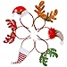 ELCOHO 6 Pack Christmas Headbands Elves Party Hats Christmas Reindeer Costume Headbands for Christmas Holiday Party
