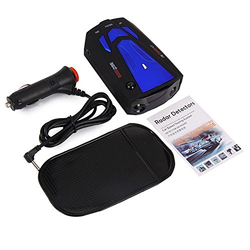 E-Bro 16 Band Radar Detector, Voice Alert and Car Speed Alarm System with 360 Degree Detection, City/Highway Mode Radar Detectors for Cars Blue