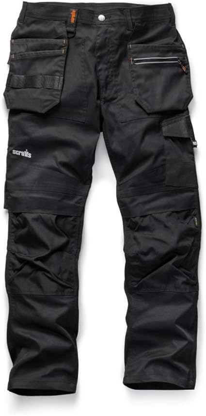 scruffs trade flex slim fit work trousers black hardwearing