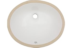 Undermount Bathroom Sink Oval - Fulorni 18"x15" Bathroom Vessel Sink Oval White Porcelain Ceramic Under Counter Vanity Lavatory Bath Sink Basin with Overflow