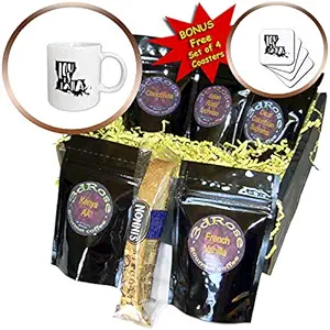 3dRose Stamp City - typography - Louisiana written inside the state. White background. - Coffee Gift Basket (cgb_324031_1)