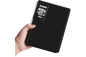 Carnet de croquis de papier noir de qualité supérieure de 12,7 x 17,8 cm, 70 feuilles de papier noir de 110 g/m² sans acide p
