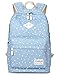 Leaper Floral Backpack College Bags Light Daypack Haversack Bag (Light Blue)