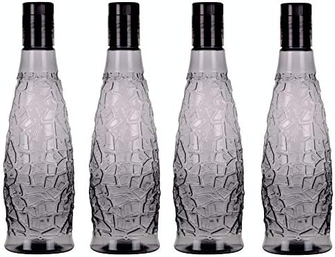 HPSQUARE Shattered Glass Bottle, 750 ml, Smoke Black (Set of 4)