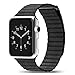 Wingco Apple Watch Band - Magnet Closure, 42mm Soft Genuine Leather Loop Bracelet Strap, Replacement Wrist Band for iWatch - Black
