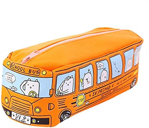 Naovio Creative Cute Bus Pencil Case, Large Capacity Zipper Pencil Bag Coin Purse Cosmetic Bag