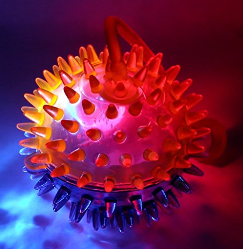Set of 12 VT Flashing LED Light Up Dual Color Party Favor Squishy Spiky Toy Yo-Yo Balls (Colors May Vary)
