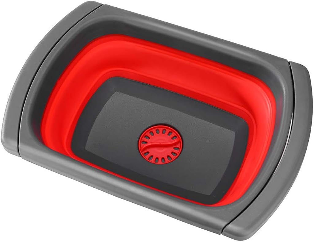 Gmgod ️ ️Collapsible Dish Pan with Draining Plug Foldable