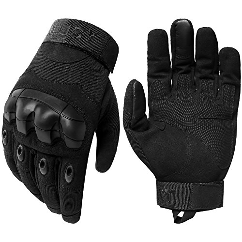 Jiusy military rubber hard knuckle tactical gloves full…