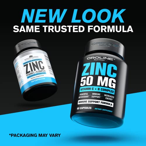 Zinc 50mg Supplement for Immunity, Skin Health, Vision, and Energy