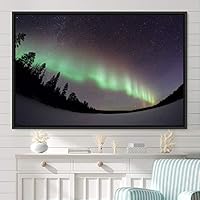 Framed Canvas Wall Art Dayspring Astronomy & Space Contemporary Cosmic Dramatic Green Group Photography Realism - 16x24 inches