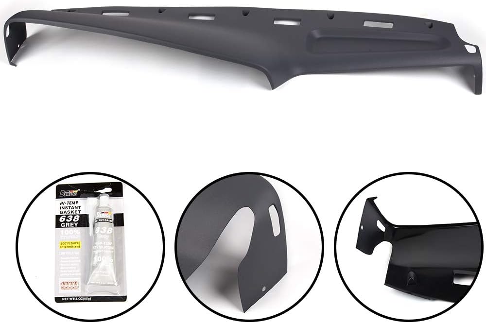 Molded Dash Cover Overlay for Dodge Ram 1500 2500 3500 1994 1995 1996 1997 ABS Plastic Dash Board Pad Cap in Mist Gray
