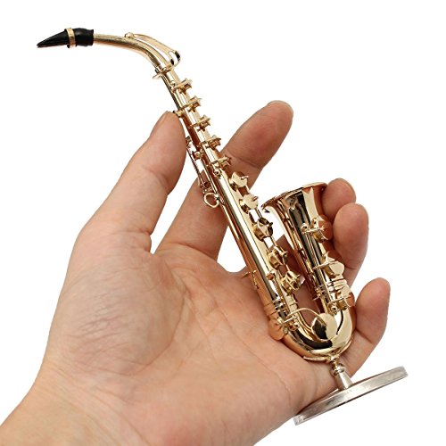 MECO 1/6 Model Saxophone Toys Alto Sax Mini Musical Instrument Leather