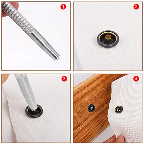 Snap Fasteners Kit, 120 Pcs Stainless Steel Marine Screws Snaps Button Setting Machine, Heavy Duty Replacement Snap Buttons, Snap Fastener Setter Tool Repair Kit for Leather, Boat Canvas Cover, Cloth
