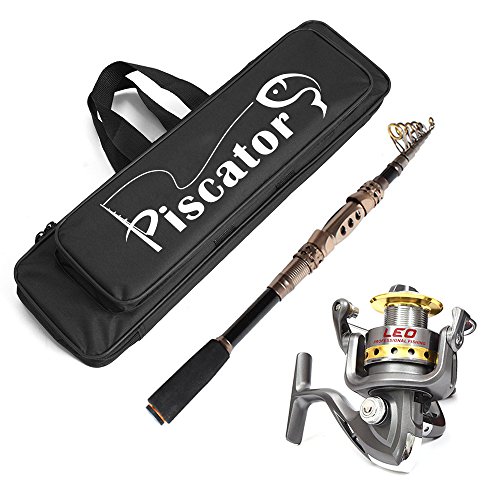 Fishing Gear Kit, Rod and Reel Combos, Carbon Telescopic Fishing Rod Set with LE3000 Reel and Fishing Bag, Spinning Travel Fishing Suit Sea Saltwater Freshwater Kit Fishing Rod Kit