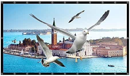 Projector Screen Outdoor Movie 150 Inch 16:9 HD Portable Projection Home Theater Cinema Office Indoor Foldable Business PVC Fabric Tuscreen