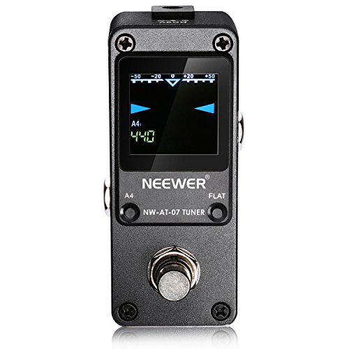 NeewerÂ® Mini Chromatic Guitar Tuner Pedal True Bypass with Visible Luminous LED Display for Electronic Guitar and Bass- Super Quick and Accurate - Black