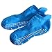 Pilates Yoga Grip Socks for Women - 2 Pairs Non Slip Barre Exercise - (Blue & Grey) Fit 7-9 Shoe Size