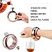 BOKIN Rose Gold 304 Stainless Steel Wine/Alcohol Wrist Flasket with Handmade Rhinestone Lid, Funnel in Gift Box For Women Girls Dance Birthday Party Club Bar, 3.5oz