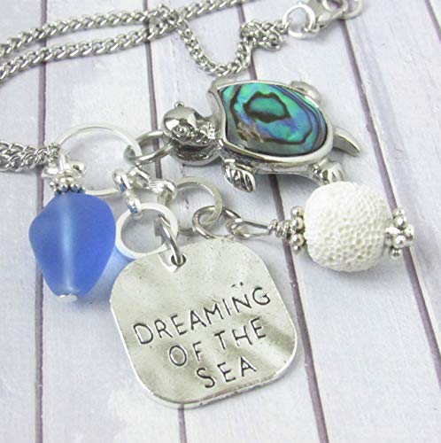 Rear View Mirror Charm Car Accessories Rearview Car Charm, Turtle Car Charm, Sea Glass Car Charm Essential Oil Diffuser