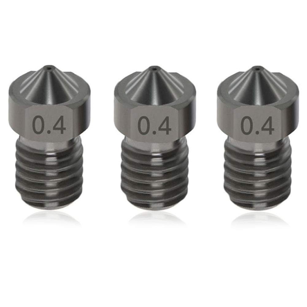 Nozzle Hardened Steel, Thread Nozzle Hardened Steel, Hardened Steel Thread Nozzle, 3-Piece Hardened Steel Nozzles, 0.4mm Extruder Nozzle Print Heads
