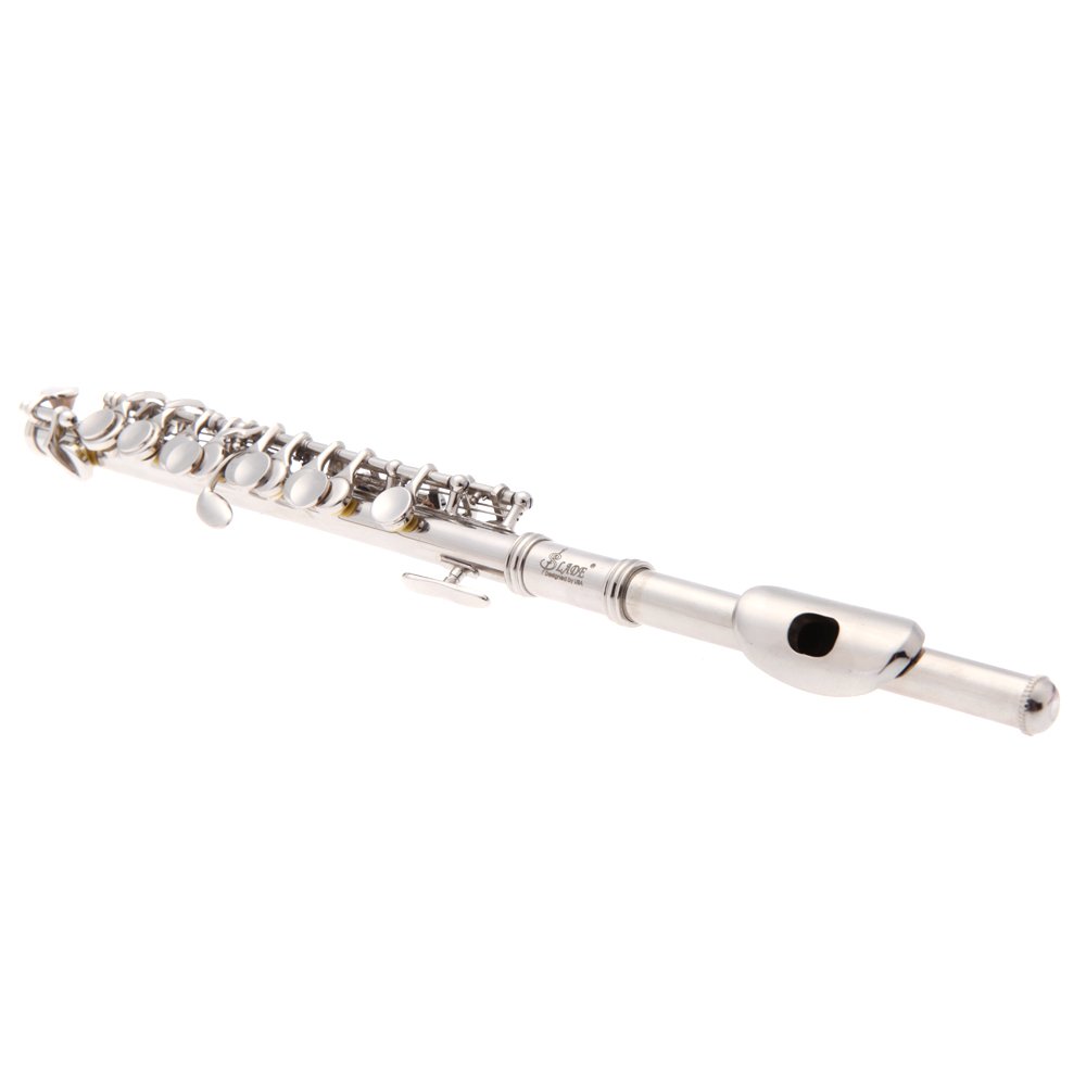 Piccolo Ottavino Half-size Flute Silver Plated C Key Cupronickel with Cleaning Cloth Screwdriver Padded Box