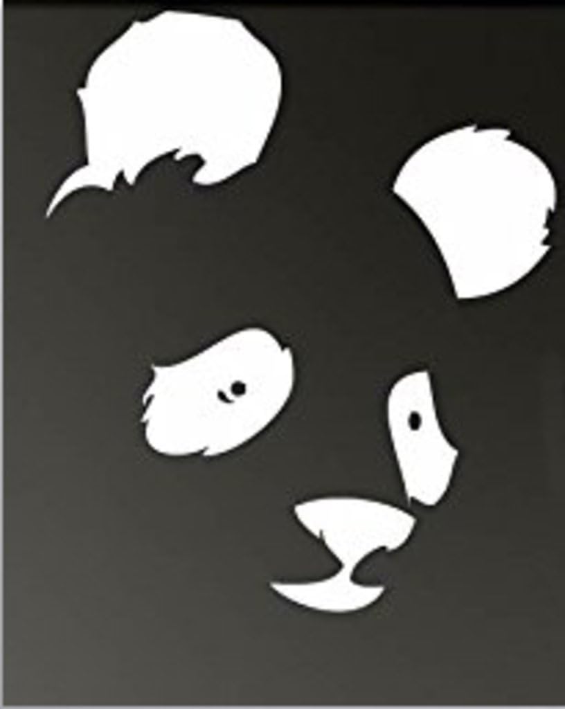 Panda's face (White 4") Vinyl Decal Sticker for Car Automobile Window Wall Laptop Notebook Etc. Any Smooth Surface Such As Windows Bumpers&hellip; CCI178