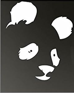 Panda's face (White 4") Vinyl Decal Sticker for Car Automobile Window Wall Laptop Notebook Etc. Any Smooth Surface Such As Windows Bumpers&hellip; CCI178