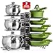 Kitchen Pot Pan Organizer - Cabinet Kitchen Organizers with Large Storage Capacity - Kitchen Cabinet Organizers and Storage for Small and Large Cookware - Countertop Pot Rack - Lid Organizer