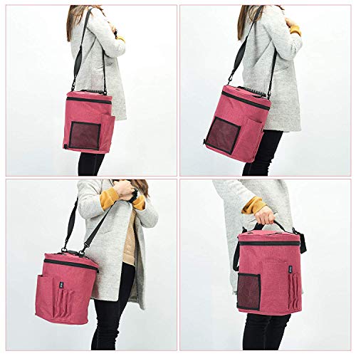 Knitting Bag for Yarn Storage. Portable, Light and Easy to Carry- Enjoy Knitting/Crocheting Anywhere. Pockets for Accessories and Slits on Top to Protect Yarn and Prevent Tangling - Thumbnail 2
