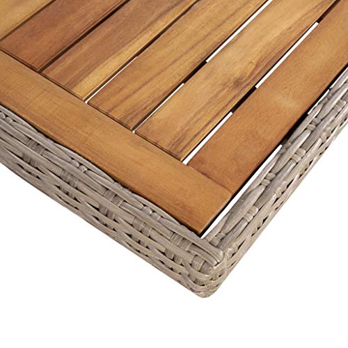 vidaXL Gartenmöbel Set 9-TLG. mit Auflagen Gartengarnitur Sitzgruppe Gartenset Sitzgarnitur Esstisch Gartentisch Stühle Poly Rattan Braun – Bild 7