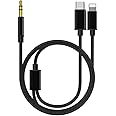 esbeecables Aux Cable for iPhone, 2 in 1 USB C& Lightning to 3.5mm AUX Audio Cable Suitable for Apple Android Car Headset Multi Function Audio Conversion Cable Compatible with Type C or iOS Devices