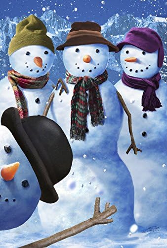 Toland Home Garden1010820 Snowman Photobomb Winter Flag 28x40 Inch Double Sided For Outdoor House Yard Decoration