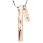 QGJNSGC Urn Necklace for Ashes Twist Strip Cremation Jewelry Bar Ashes Necklace Memorial Keepsake Urn Pendant for Women Men Always In My Heart