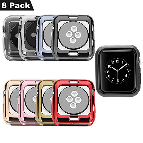 MAIRUI Compatible with Apple Watch Cover Case 40mm [8 Pack], Bumper Guard Protector Accessories Ultr - //coolthings.us