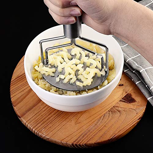 Dual-Press Potato Masher, Stainless Steel Potato Ricer Press, Premium Heavy Masher Ricer Tool for Mashing Baby Food, Vegetable, Fruits and Kitchen Baking - Thumbnail 3