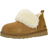PAMIR Women's Genuine Suede Shearling Ankle Moccasin Booties Slippers Boots Memory Foam Indoor Outdoor