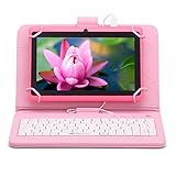 iRULU eXpro X1 7 Inch Quad Core Google Android 4.4 Tablet PC, 1024x600 Resolution, Wi-Fi, Games, Dual Cameras, 16GB Storage with keyboard - Pink Tablet