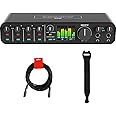 MOTU M6 Desktop 6x4 USB-C Audio-MIDI Interface Bundle with XLR-XLR Cable and Fastener Straps