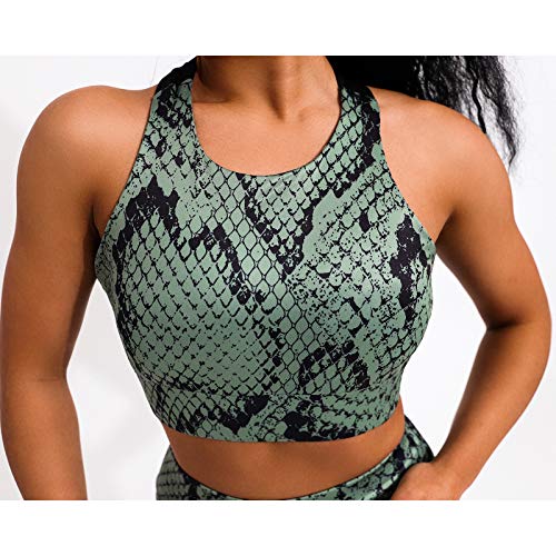 51c8TAeAg L JYCDD Trajes de 2 Piezas para Mujer Leggings + Sujetador Deportivo Ropa de Yoga Traje de patrón de Serpiente Verde Claro… JYCDD Trajes de 2 Piezas para Mujer Leggings + Sujetador Deportivo Ropa de Yoga Traje de patrón de Serpiente Verde Claro… - Imagen 6