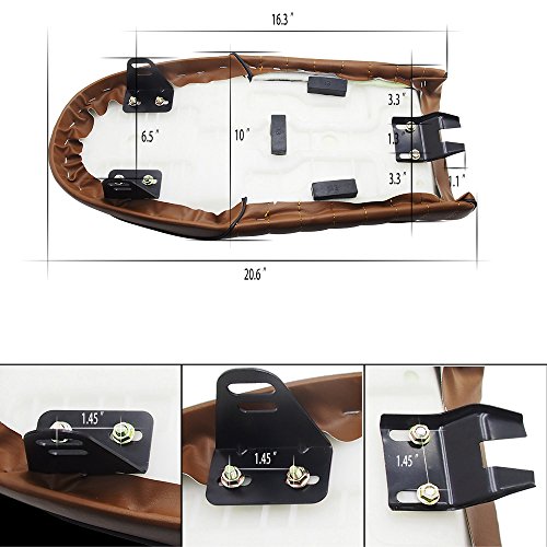 Senkauto Motorcycle Vintage Cafe Racer Seats Cushion for Honda CB CL Yamaha SR XJ SUZUKI GS Brown