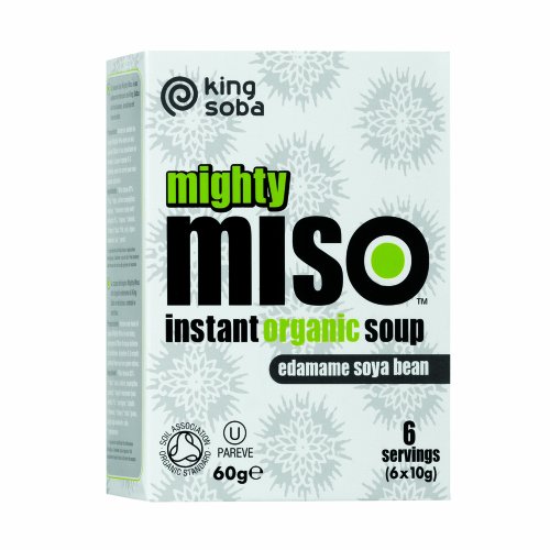 King Soba Mighty Miso Soup with Edamame - Organic & Gluten Free - 6 Packets Per Box (5 Boxes) - Thumbnail 2